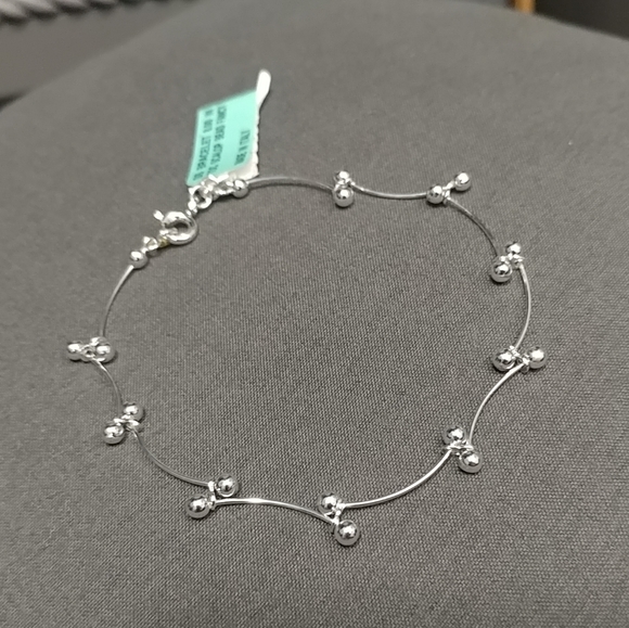 Jewelry - NEW 925 Sterling Silver Beaded Scallop Bracelet 8 inch